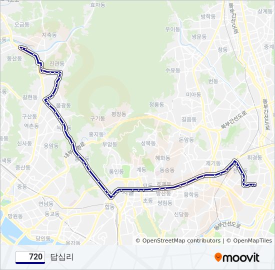 720 bus Line Map