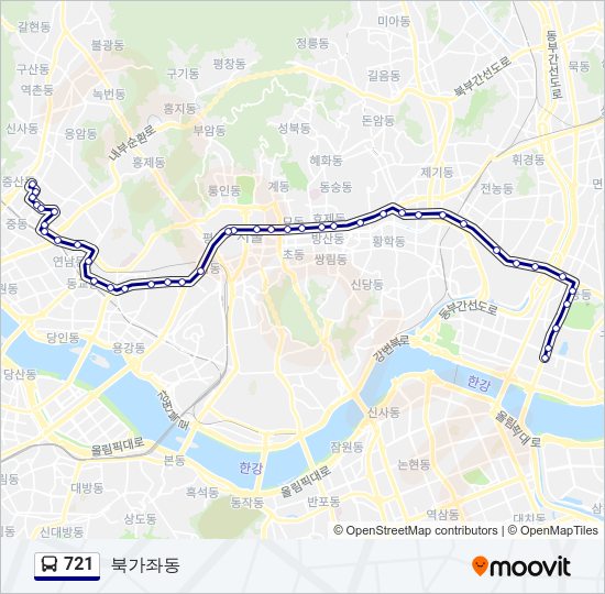 721 버스 노선 지도