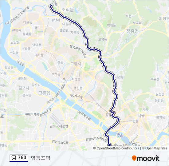 760 버스 노선 지도