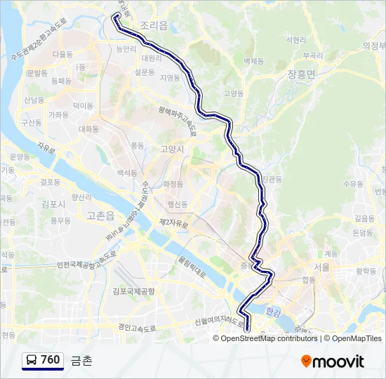 760 Bus Line Map