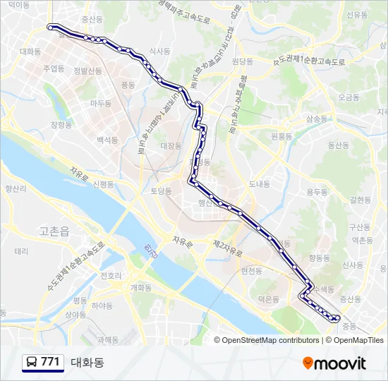 771 버스 노선 지도