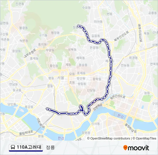 110A고려대 Bus Line Map