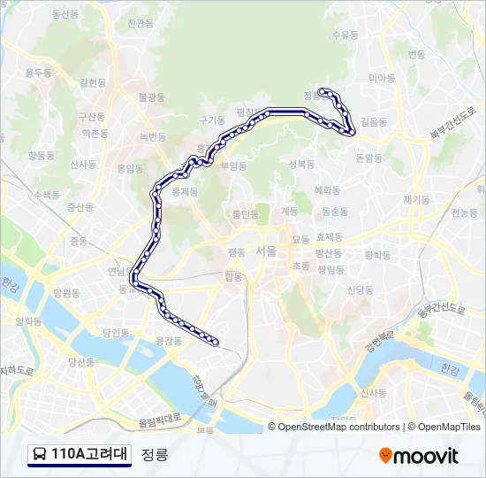 110A고려대 Bus Line Map