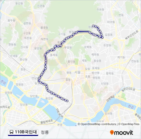 110B국민대 Bus Line Map