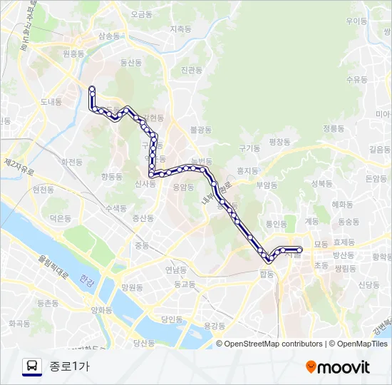 702B용두초교 Bus Line Map