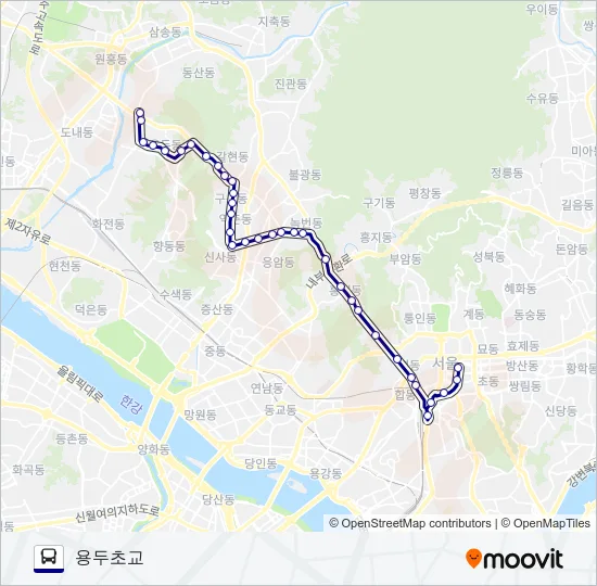 702B용두초교 버스 노선 지도