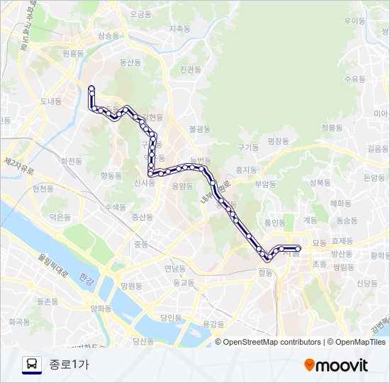 702B용두초교 버스 노선 지도
