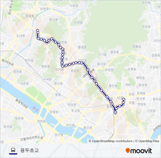 702B용두초교 bus Line Map
