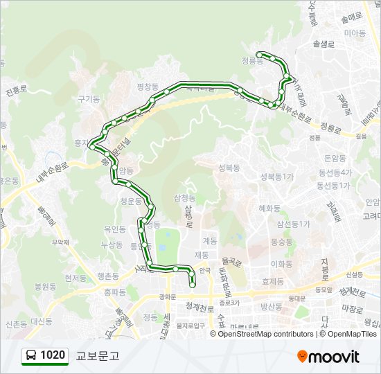 1020 bus Line Map