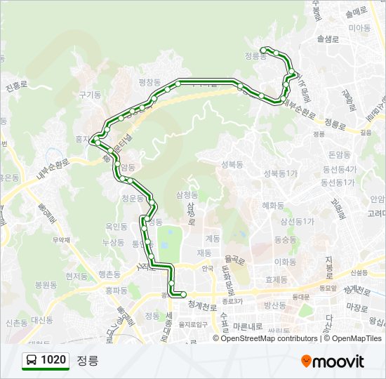 1020 bus Line Map