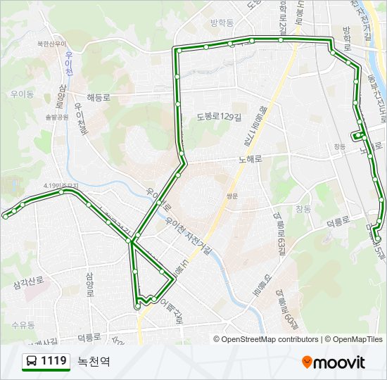 1119 버스 노선 지도