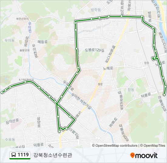 1119 버스 노선 지도