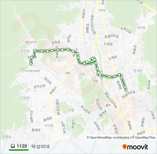 1120 버스 노선 지도