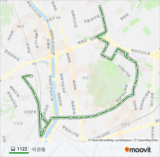 1122 버스 노선 지도