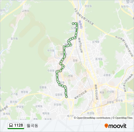 1128 bus Line Map