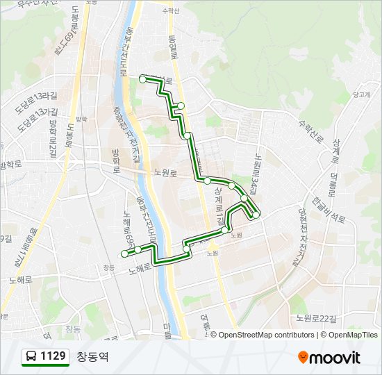1129 버스 노선 지도
