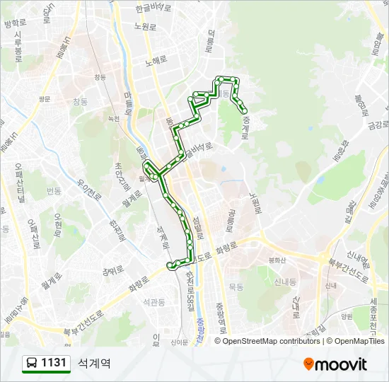 1131 버스 노선 지도