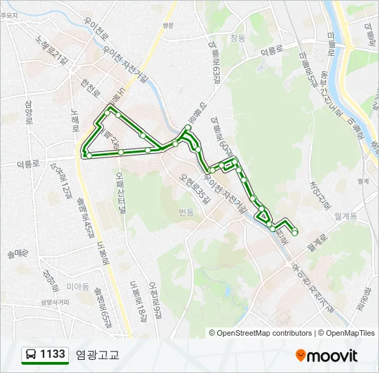 1133 버스 노선 지도