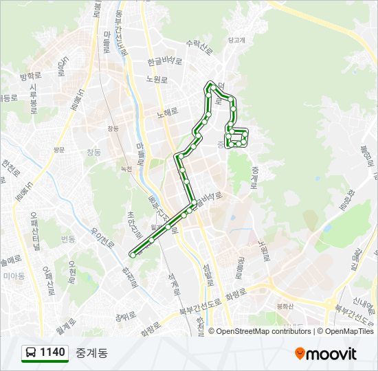 1140 버스 노선 지도