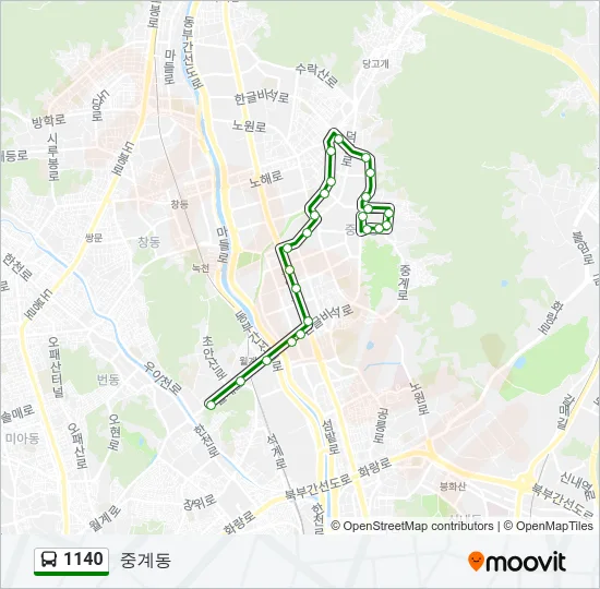 1140 버스 노선 지도