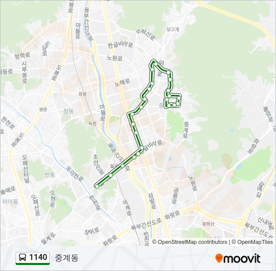 1140 bus Line Map