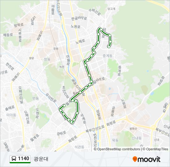 1140 bus Line Map