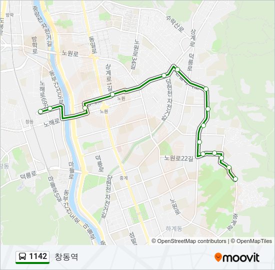 1142 bus Line Map