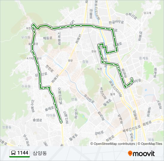 1144 버스 노선 지도