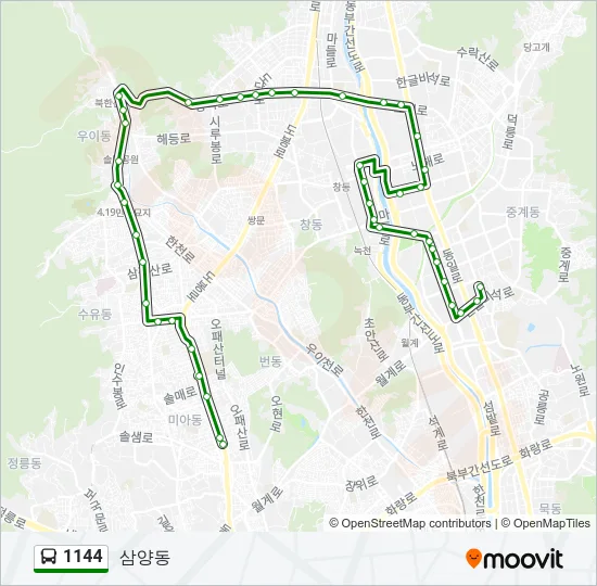 1144 버스 노선 지도