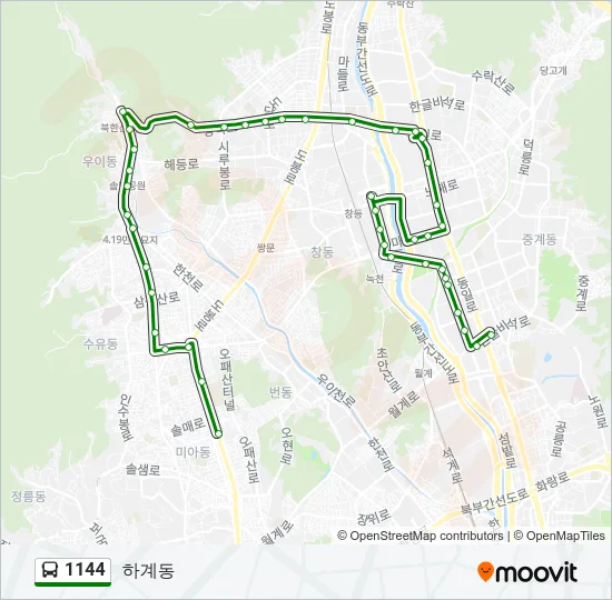 1144 Bus Line Map
