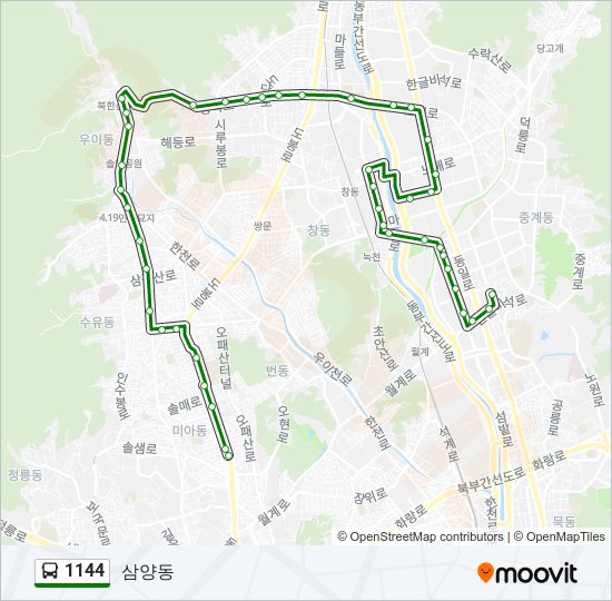 1144 bus Line Map