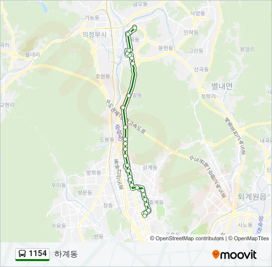 1154 버스 노선 지도
