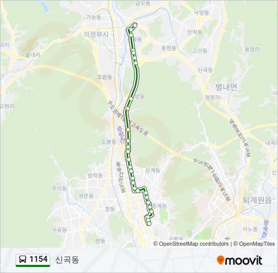1154 bus Line Map