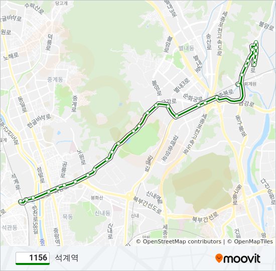 1156 bus Line Map