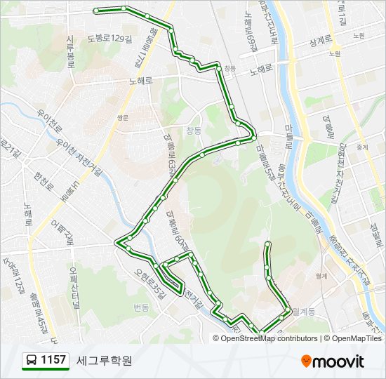 1157 bus Line Map