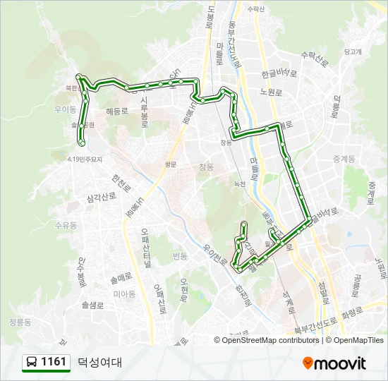 1161 Bus Line Map