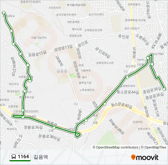 1164 Bus Line Map