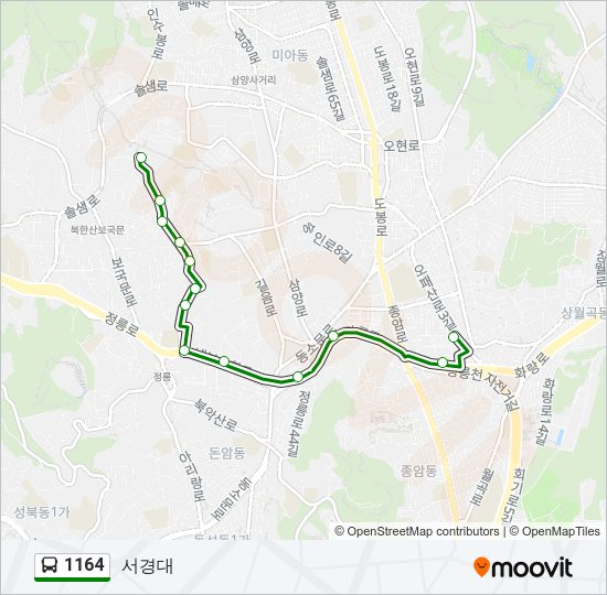 1164 버스 노선 지도