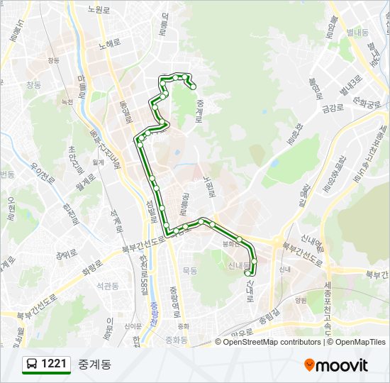 1221 버스 노선 지도
