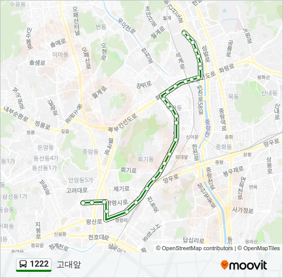1222 Bus Line Map