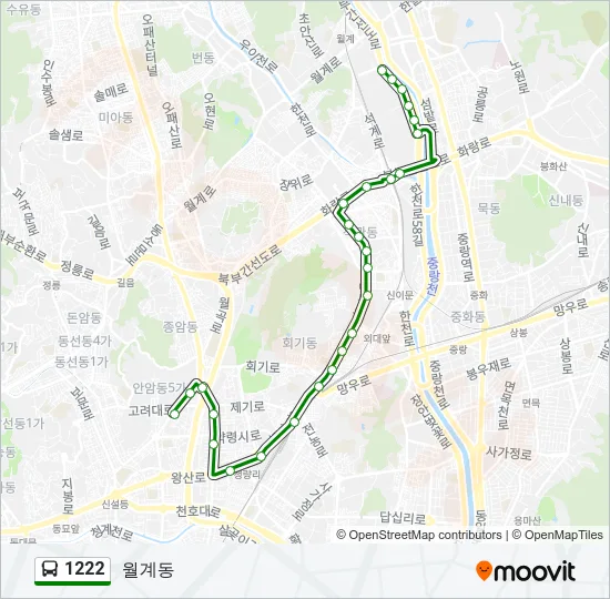 1222 버스 노선 지도
