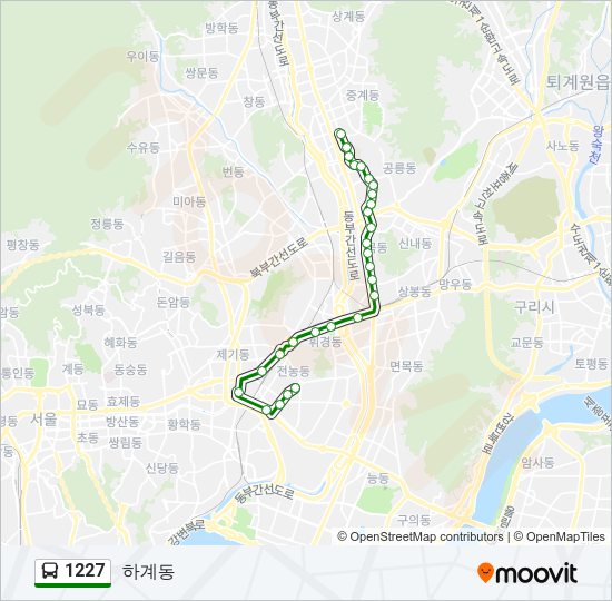 1227 버스 노선 지도