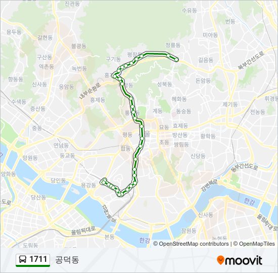 1711 버스 노선 지도