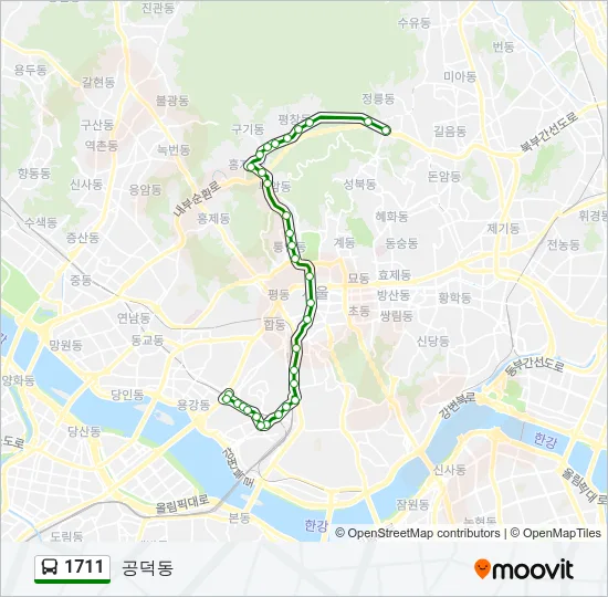 1711 Bus Line Map