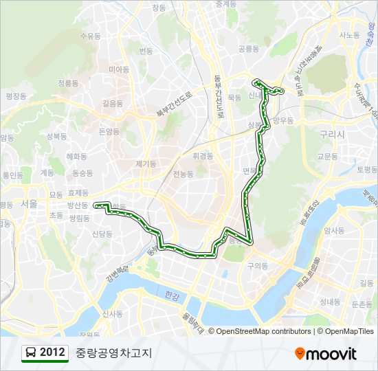2012 버스 노선 지도