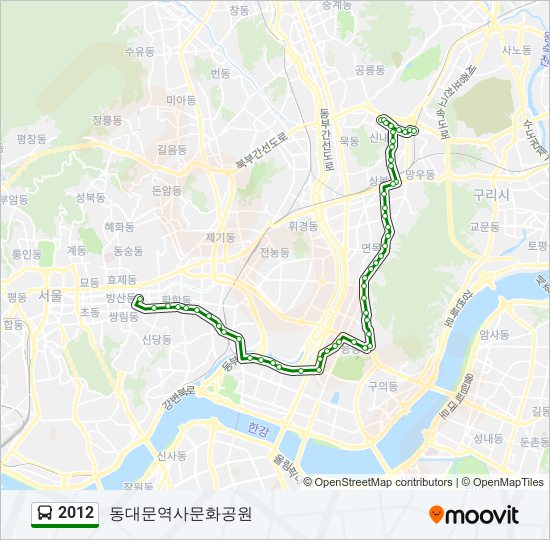 2012 버스 노선 지도
