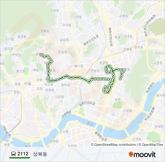 2112 버스 노선 지도