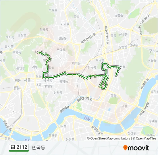 2112 버스 노선 지도