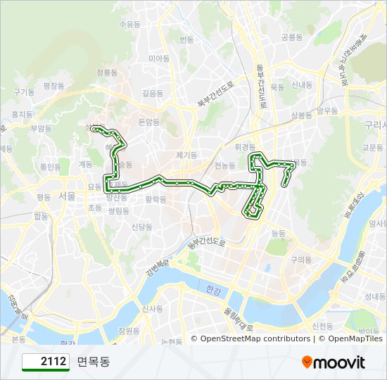 2112 bus Line Map