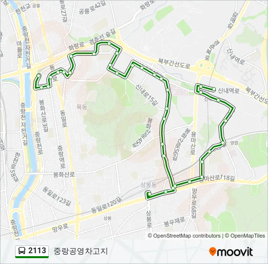 2113 버스 노선 지도